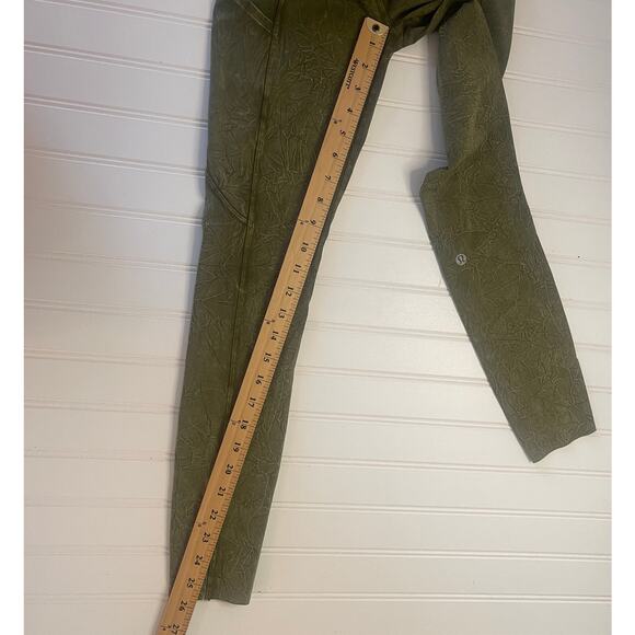 Lululemon Fast and Free High Rise Tight Leggings Ice Wash Moss Green Womens 4 - Picture 4 of 9